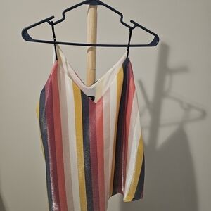 Express Pink and Yellow Asymmetrical Camisole